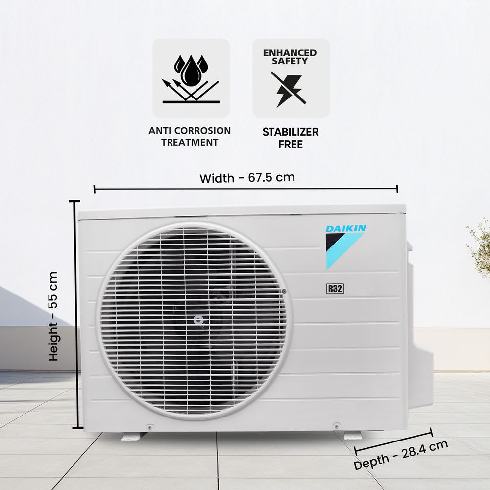 DAKIN 0.80 TON 2 STAR SPRIT AC (COPPER CONDENSER) PM 2.5 FILTER (FTQ28XV16WBA)